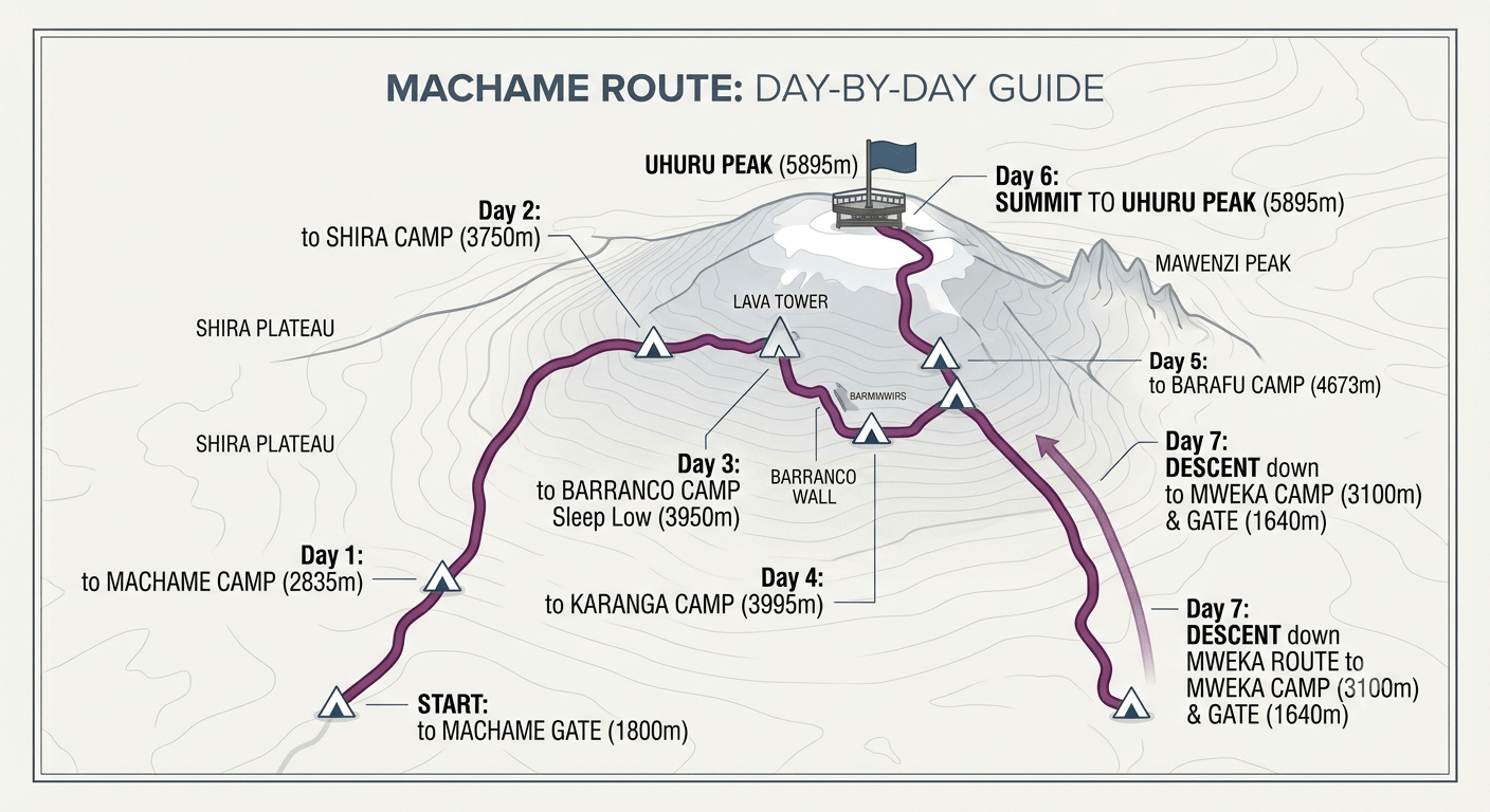 Machame Route Map Kilimanjaro