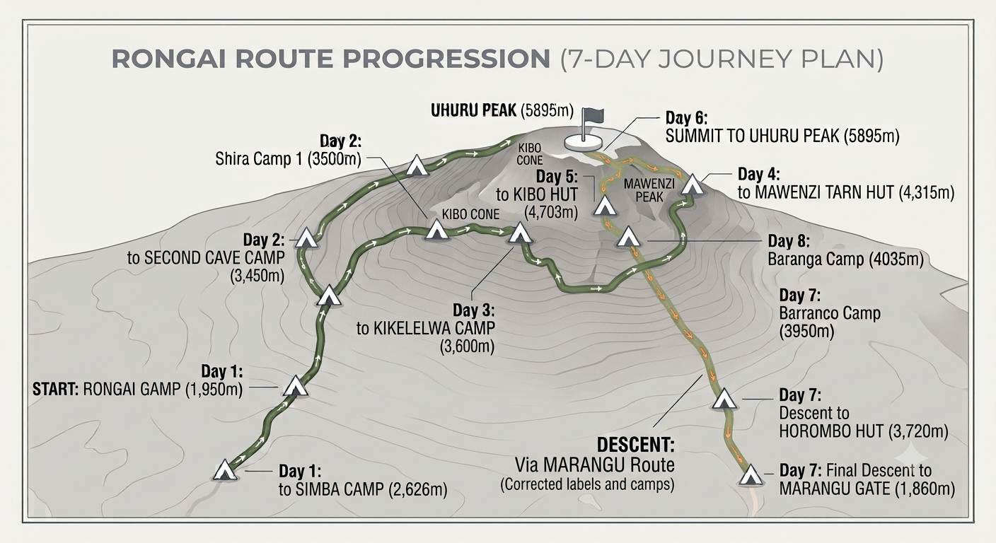 Rongai Route Kilimanjaro Map